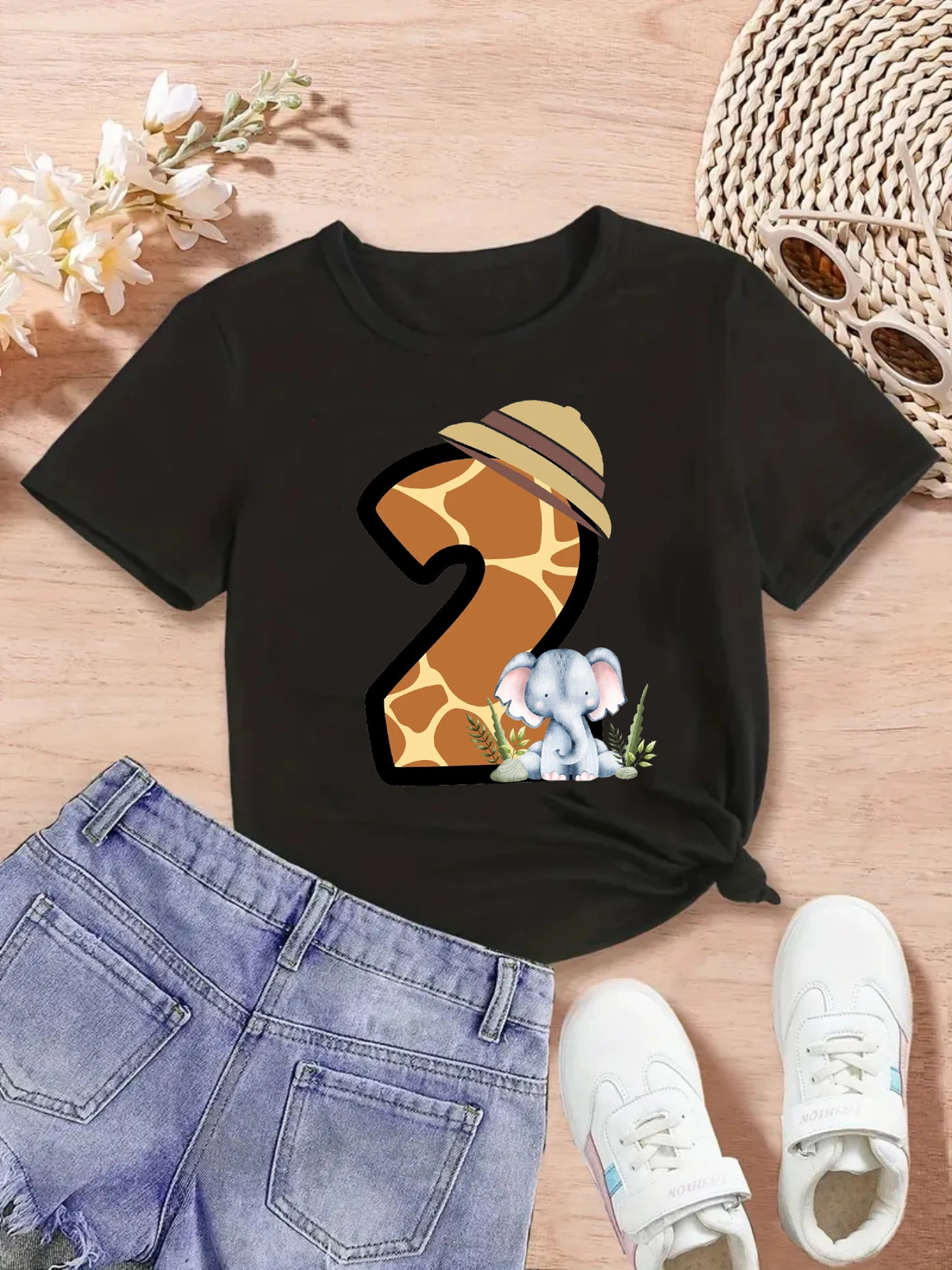 

Wild Leopard 2nd&3rd&4th Birthday Gift For Girls/Boys T-Shirt Funny Elephant Kids Clothes Summer The Best Birthday Gift Shirt