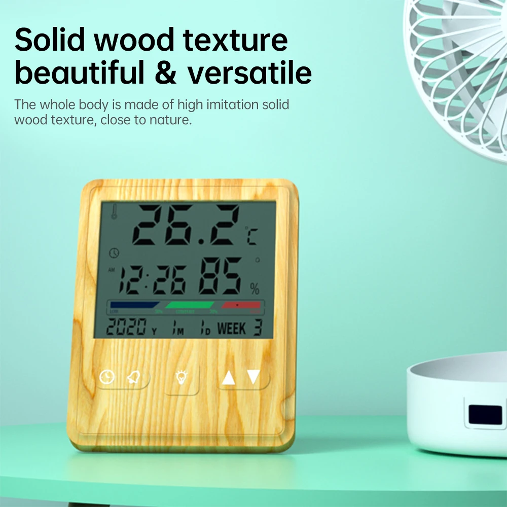 Electronic Thermometer Digital Intelligent Backlight Indoor Alarm Clock Calendar Temperature And Humidity Display Indoor Room