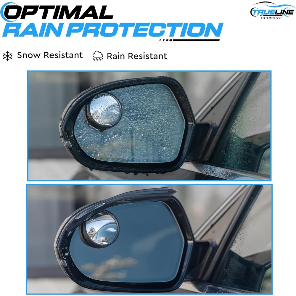 True Line Automotive 2 قطعة واقي المطر بمرآة جانبية - غطاء مرآة الرؤية الخلفية من ألياف الكربون - ملحقات خارجية للسيارات للدكتور #5