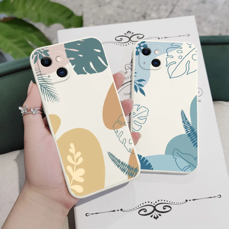 

Fresh Leaves Phone Case For iPhone 15 14 13 12 11 Pro Max Mini X XR XS MAX SE2020 8 7 Plus 6 6S Plus Cover