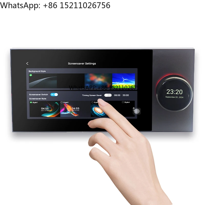 Système de cinéma maison avec amplificateur audio et haut-parleurs de plafond, 7 pouces, musique d'ambiance, Android 11, lecture indépendante de deux zones