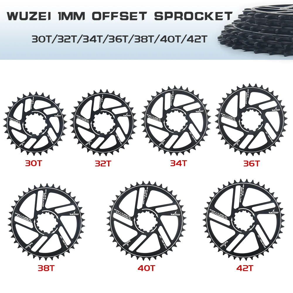 WUZEI 1/3/6mm Offset Bike MTB Mountain Bike Stars 30T/32T/34T/36T Crown Bicycle Chainring for Sram XX1 XO1 X1 GX XO Crankset