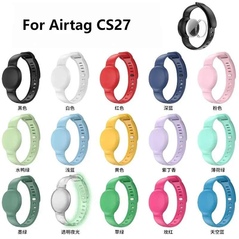 Siliconen waterdichte beschermhoes voor AirPods AirTag – polsbandje voor Apple Tracker, kinderen en volwassenen vriendelijk