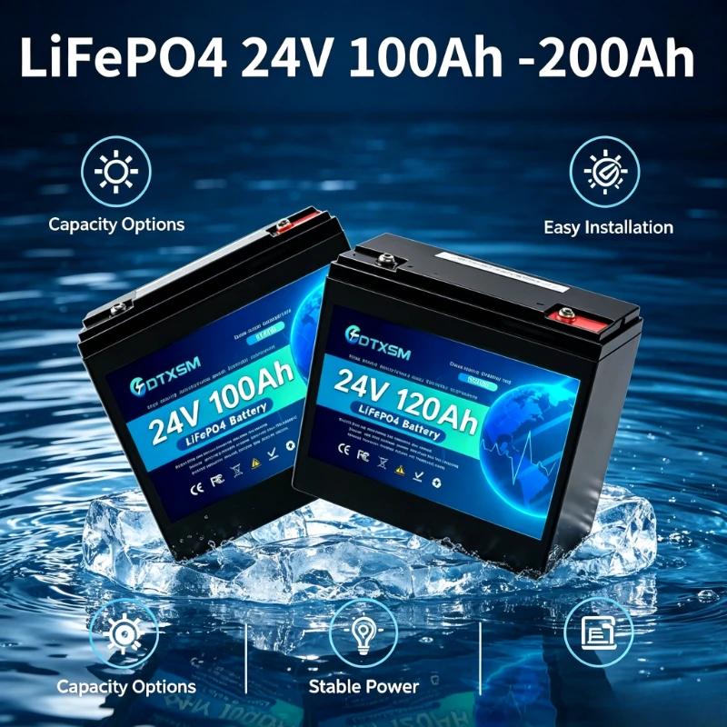 Brand New 24V 100Ah/120Ah LiFePO4 Battery , 120A Inbuilt BMS, 8000+ Deep Cycles, Power Display for RV Boat Solar Storage System