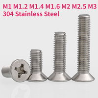 M1 M1.2 M1.4 M1.6 M2 M2.5 M3 304 Stainless Steel Cross Countersunk Head Screws Flat Head Phillips Screw