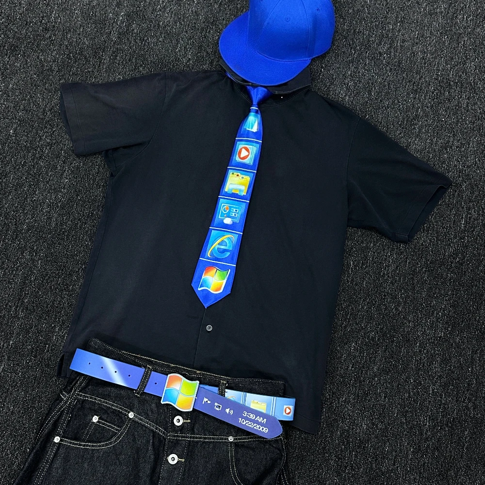 Vintage Stylish Trendy Unisex Tie Quirky Fun Street Punk Style Ins Tie Y2K Creative Niche Personalized Accessories