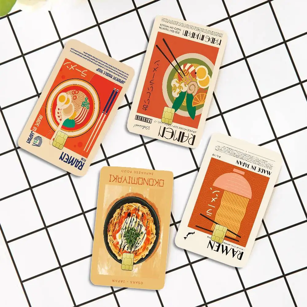 Japanese Foods Anmie Sticker Film Skin Cover for Credit Card Debit Bank Card Front