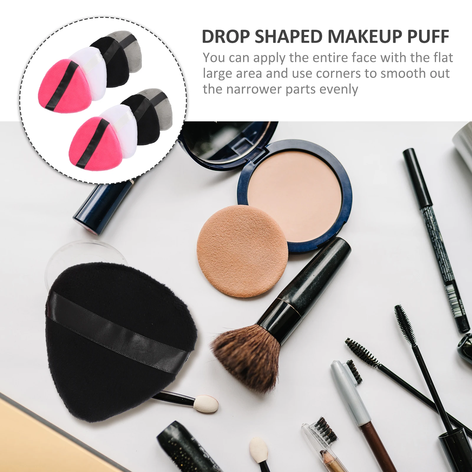 Coussin de maquillage en coton pur, 8 pièces, bouffant sec, économie de poudre, petit outil confortable, cosmétiques en forme de goutte, poudre libre
