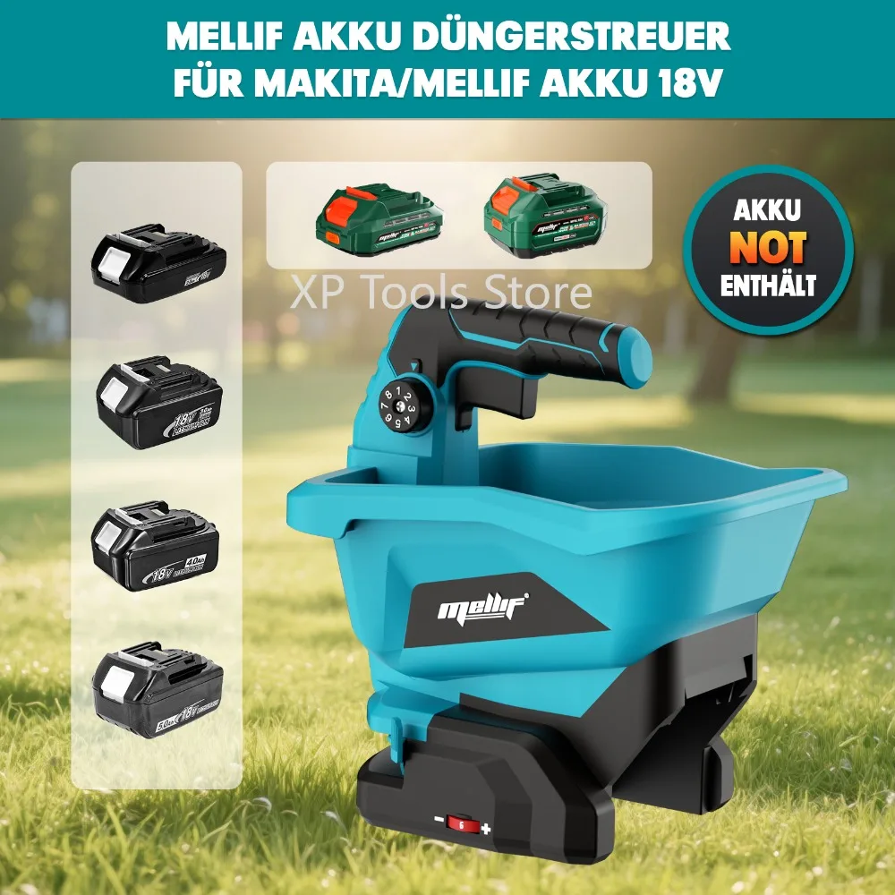 Cordless Handheld Spreader for Makita 18V BL1830 Battery, Portable Electric Tool for Grass Seed, Salt, Fertilizer (Tool Only)
