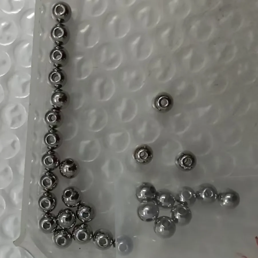 3-60mm OD Perforated Steel Balls 304 Stainless Steel, 1-6mm Hole Drilled Round Beads for Craft Jewelry DIY