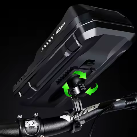 WILD MAN Handlebar Bicycle Bag 0.6L Mobile Phone Holder Waterproof Touch Screen Quick Release for Electric Scooter Motorcycle