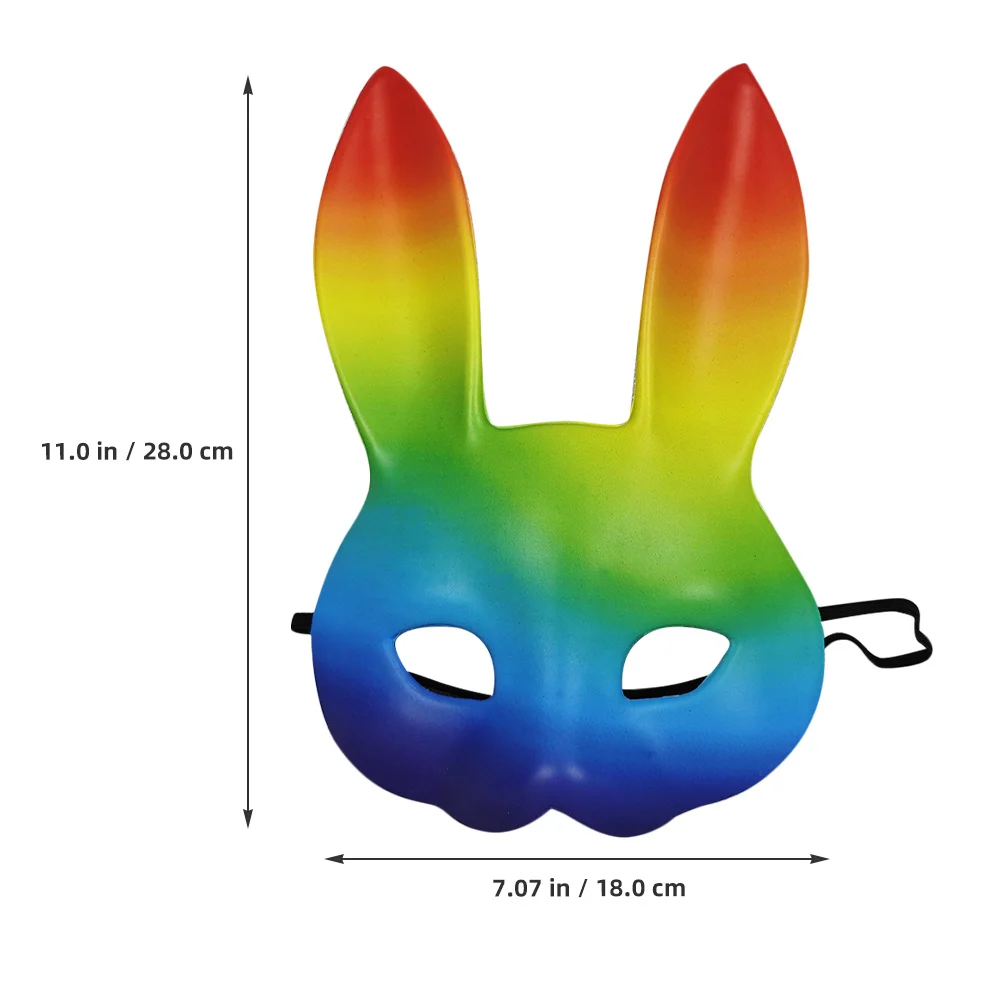 Máscara de conejito 3D efecto arcoíris ajuste cómodo Material Eva máscara de conejo de Halloween carnaval fiesta de disfraces Cosplay disfraz de mujer