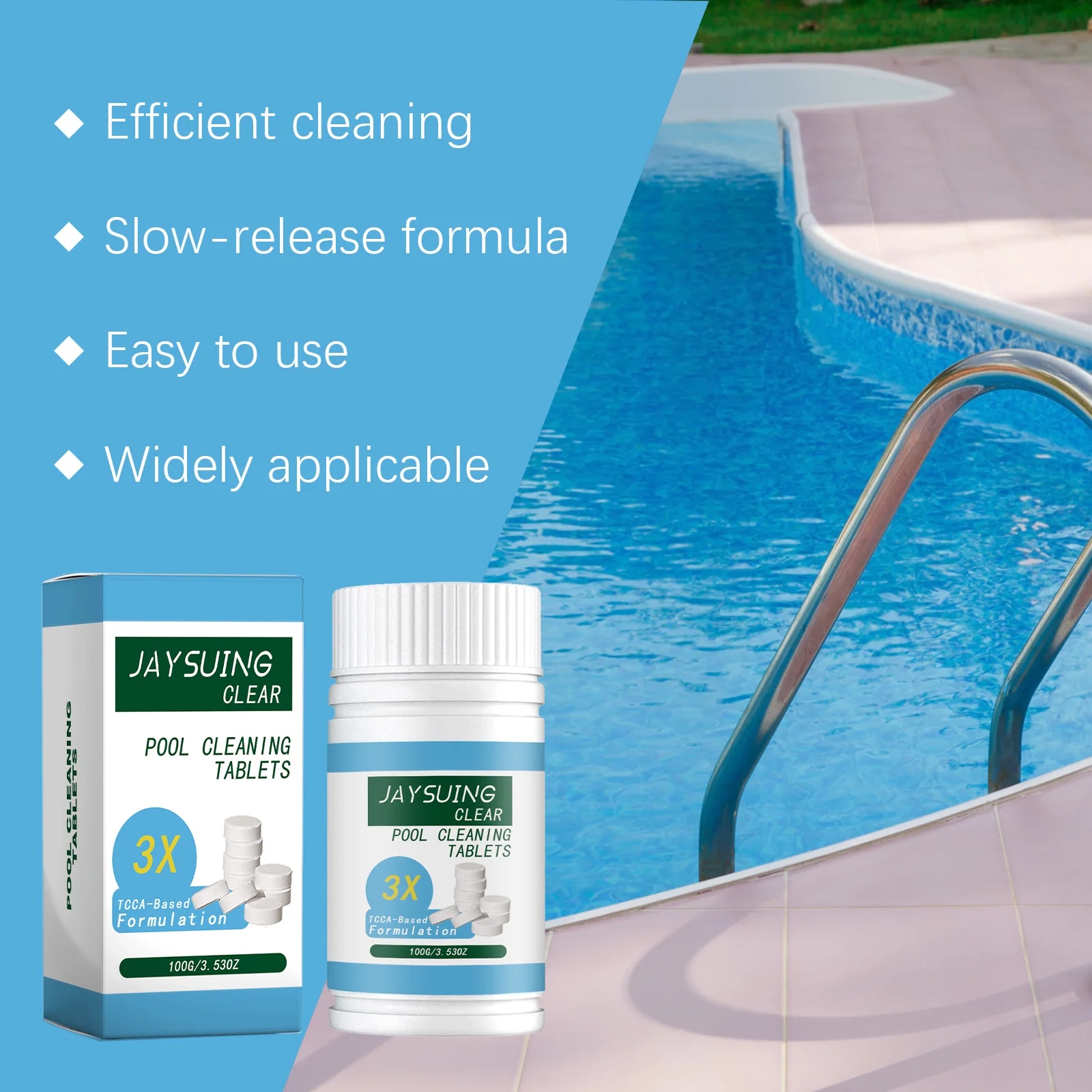 Chlorine Effervescent Tablets Swimming Pool Clean Pills Quick Dissolving Water Purification Algae Remover Pool Water Clarifier