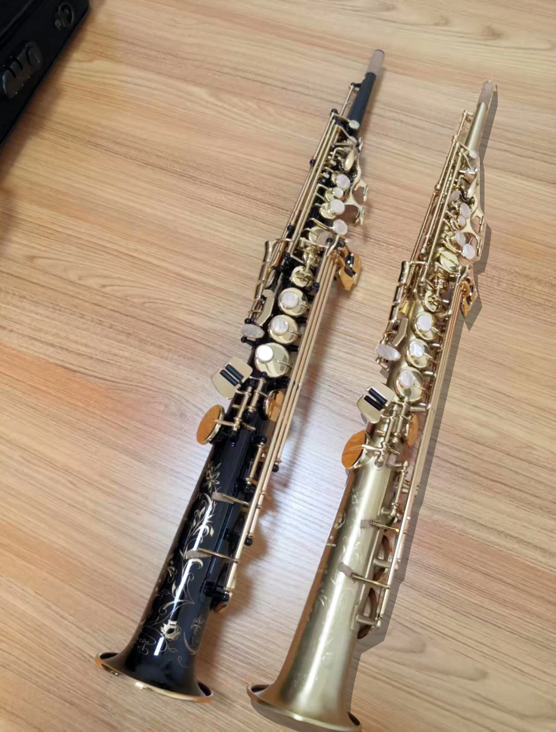 France 802 Original 1 :1 key type Black nickel gold silver plated Soprano Saxophone B-flat professional playing Musical Instrume