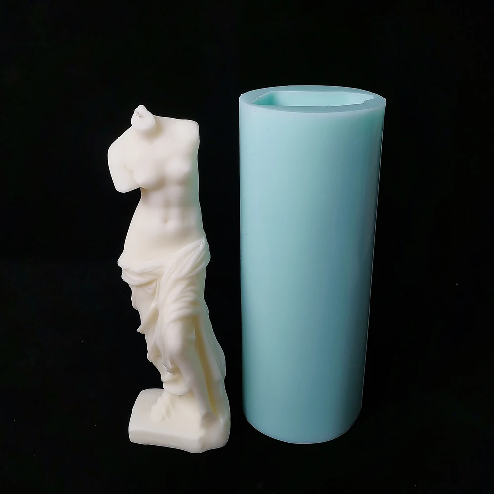 

3D Art Body Shape Venus Goddess Silicone Mold Wax Candles Making Plaster Mould Female Angel Candle Silicone Mold Resin Crafts