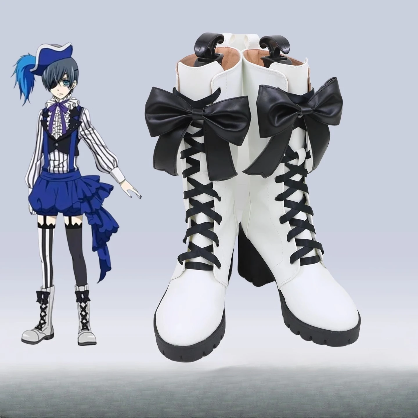 アニメ靴黒執事ブックオブサーカスシエル・ファントムハイヴ黒執事コスプレブーツハロウィンコスチュームアクセサリー小道具製