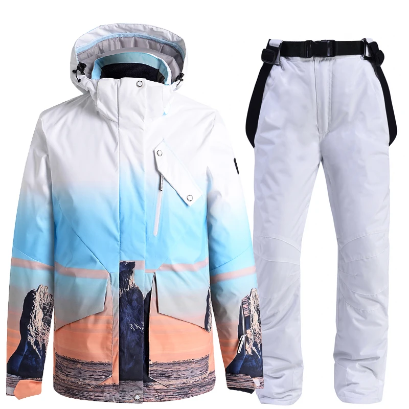 Conjuntos de traje de ropa de nieve para hombres y mujeres, traje de Snowboard, ropa de esquí de momento perfecto, chaqueta y pantalón de esquí, traje deportivo de Snowboard Unsex