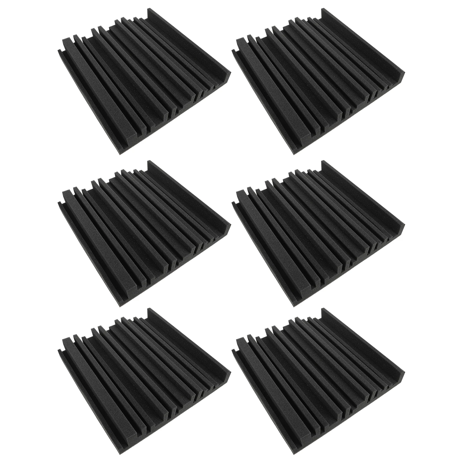 

6pcs Soundproof Foam Panels Sound Absorbing Noise Reduction Wall Tiles For Recording Studio Ktv Piano Drum Room