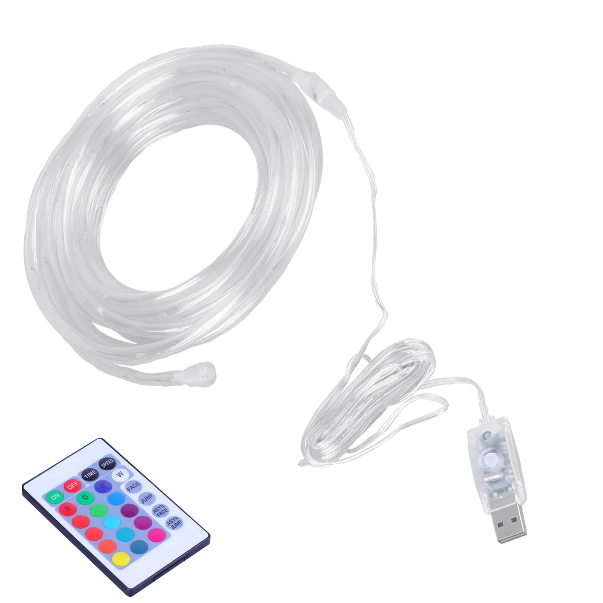 5m 50 LED Zewnętrzna Wodoodporna Lampka LED w Kształcie Tubki z Zasilaniem USB, Zmieniająca Kolory, do Dekoracji Ogrodu, Podwórka, Wesela, Imprezy, Sklepu