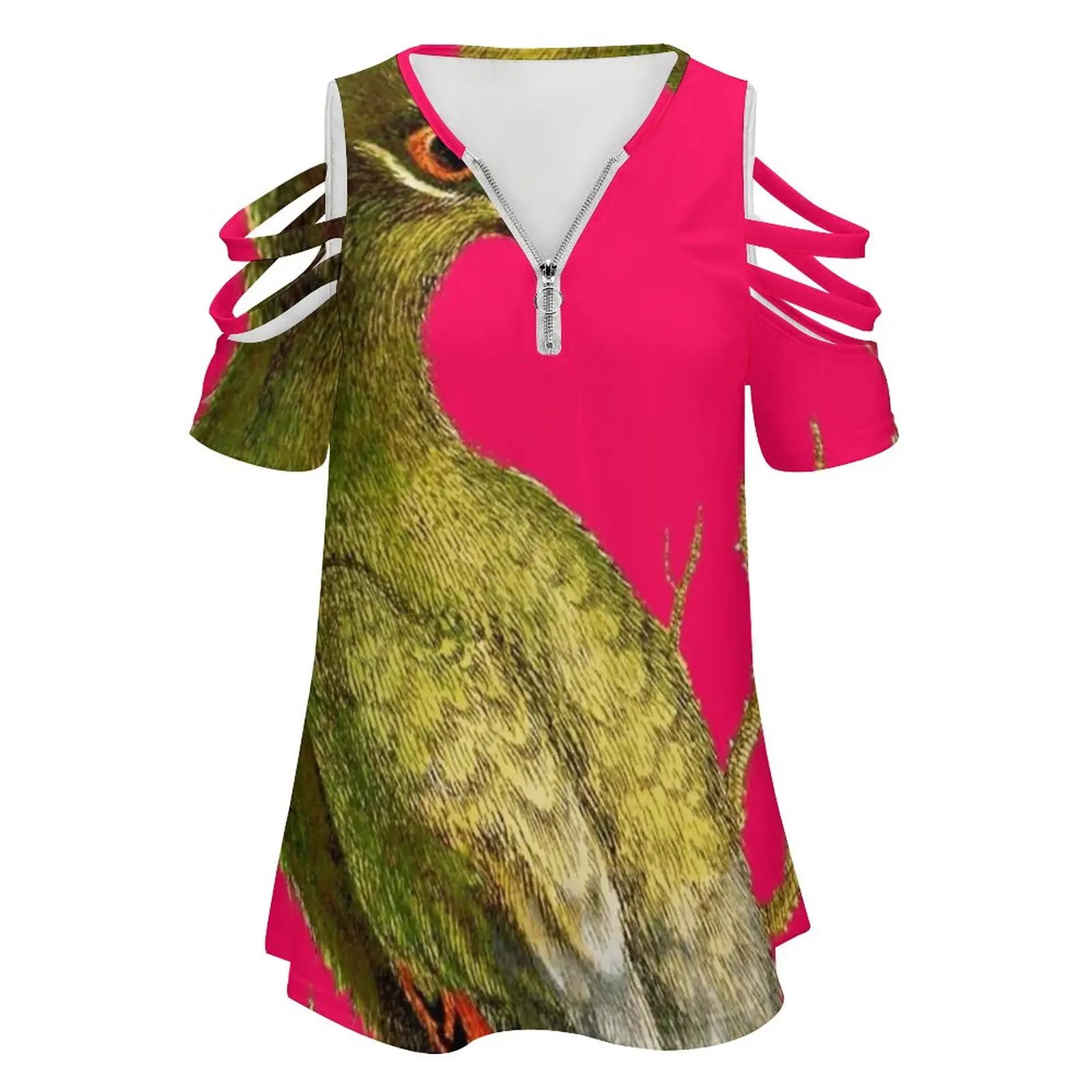 Touraco-Bird Hd Vintage Image From Encyclopedia Number 18 Woman's T-Shirt Spring And Summer Printed T Shirts Crew Neck Pullover