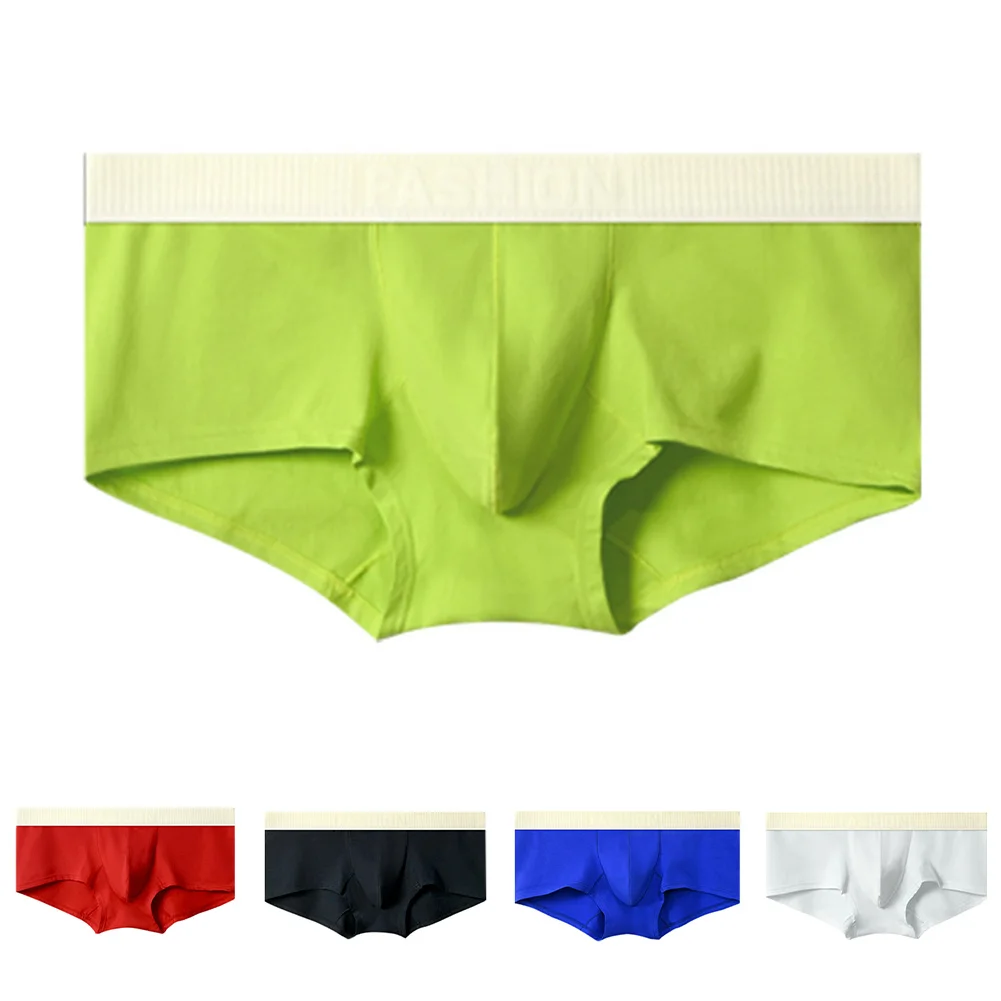 For Daily Wear Breathable Trunks Everyday Use Men Sexy Trunk Boxers 95 Cotton 5 Spandex Color Matching Pattern