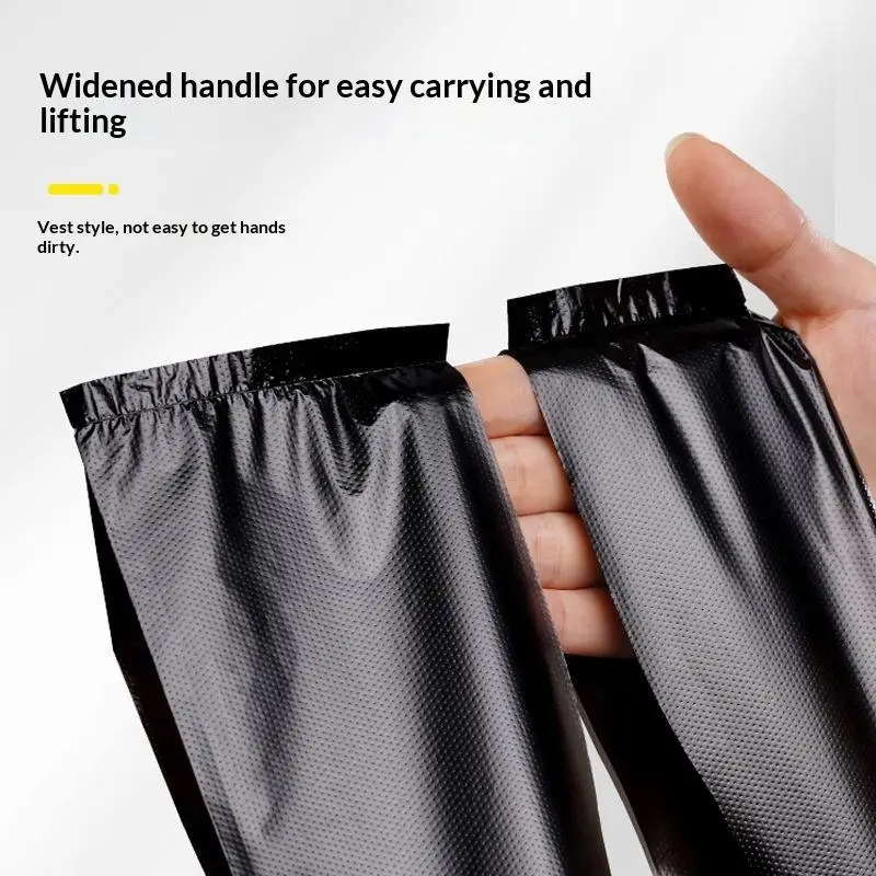 100Pcs Black Vest Plastic Bag Household Thickened Home Kitchen Office Clean Garbage Bin Disposable With Handle Plastic Bags