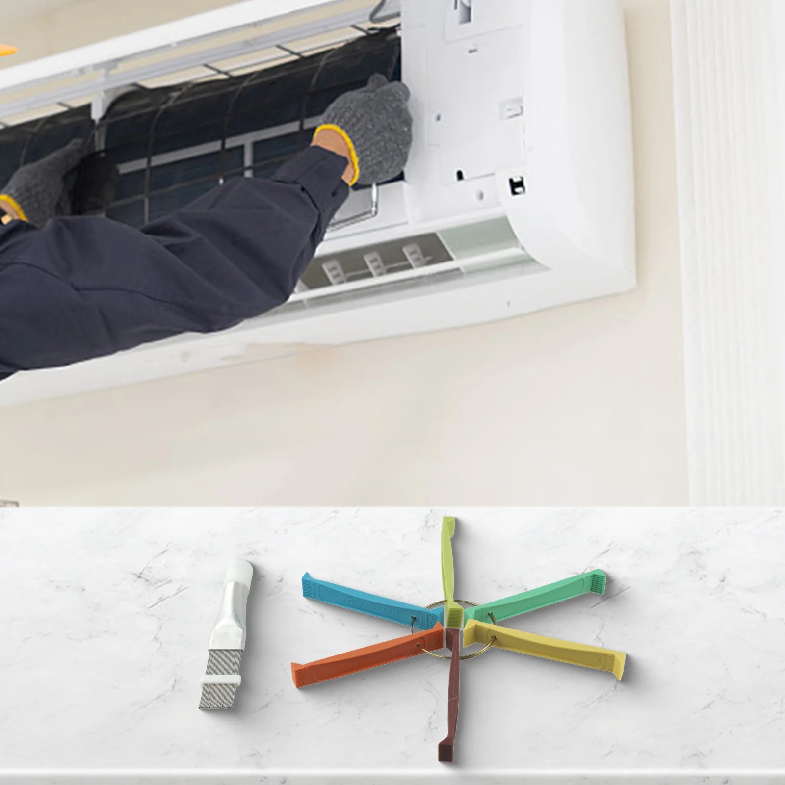 

Cleaning Brush Air Conditioner Fin Cooler Repair Combs Plastic + Metal Waterproof For Condenser For Evaporator