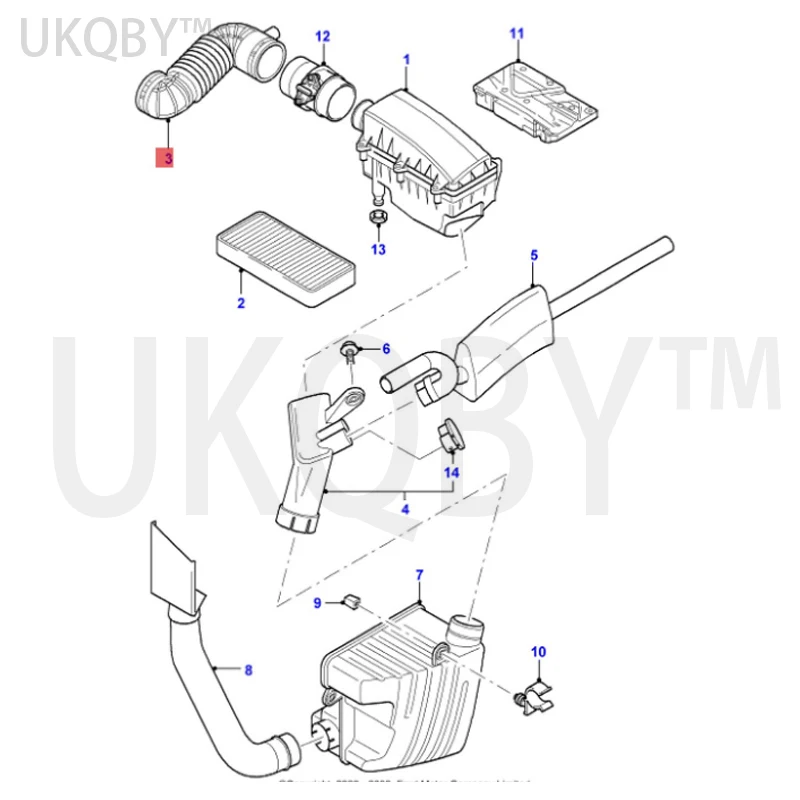 apply Mo nd eo  2.0 engine air intake pipe 1S719C623AH