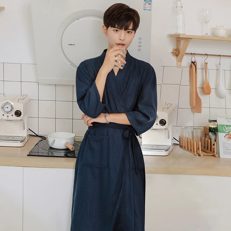 

Spring Autumn Long Thin Men Women Couples Home Clothes Qui Dry Absorbent Summer Morning Robe Comfortable Wfle Fabric