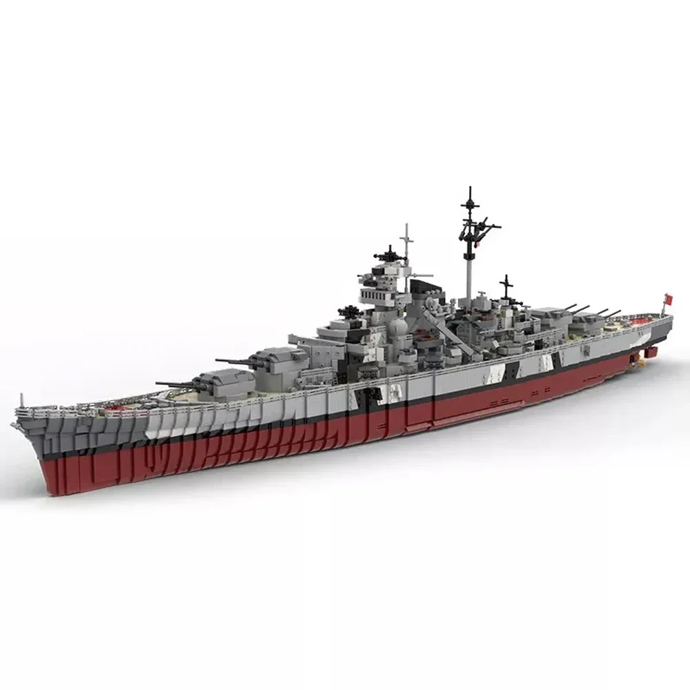 

Gobricks MOC Bismarck Space Battleship Bricks Model WWII Military Warships Bismarck Building Blocks Set Collection Toys Gift