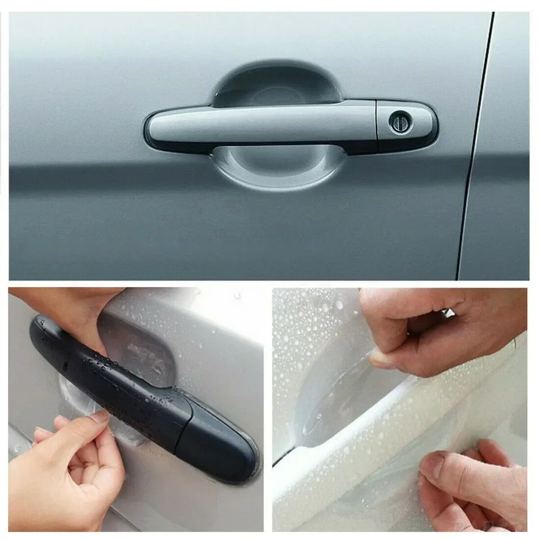 4x Car Door Sticker Carbon Fiber Scratches Resistant Cover Auto  Scratch Handle Protection Film Exterior Styling Accessories U - Image 5