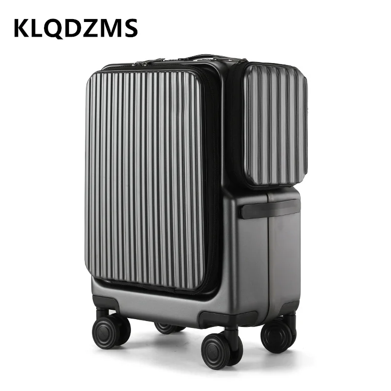 KLQDZMS ABS + PC Laptop Suitcase Multifunctional 20 Inch Boarding Box USB Charging Trolley Case Strong and Durable Luggage