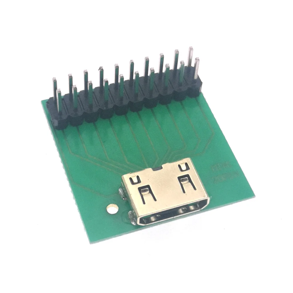 Tomada fêmea Test Board Adapter, Mini-HDMI, 20Pin, Tipo-C com conexão de espaçamento PCB, Interface adaptador, acessório DIY, 1PC