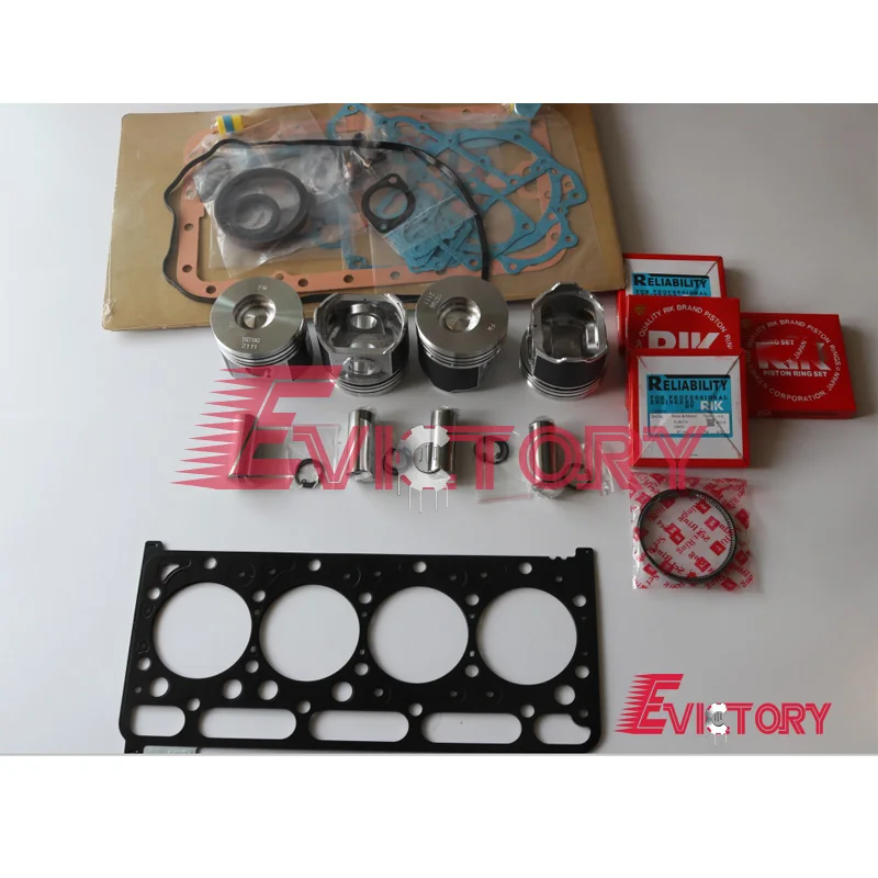 For Kubota V2403 rebuild kit piston ring liner gasket bearing valve 8pcs