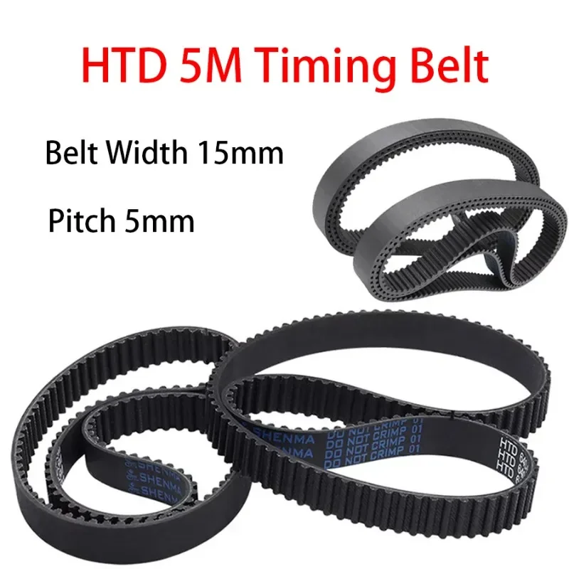 HTD 5M Rubber Closed Loop Timing Pulley Belt Width 15mm Length 1575 1595 1600 1615 1635 1685 1690 1700~3770mm For CNC Step Motor