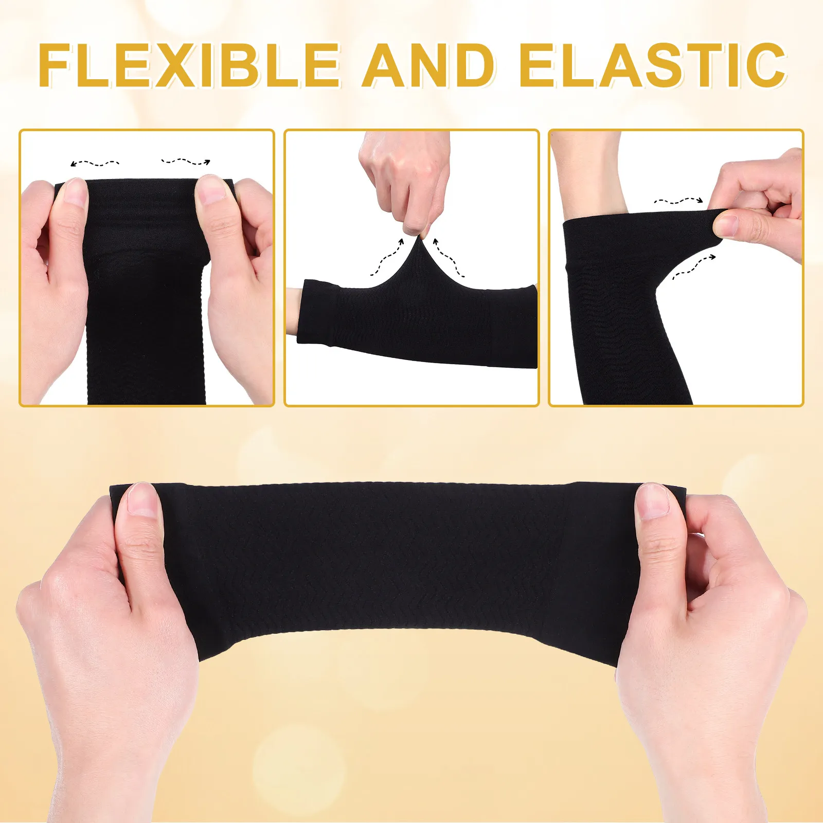 1Pair Arm Slimming Compression Sleeves Shaper Lightweight Stretchy for Workout Fitness Improve Tone Shape Upper Arm Boost