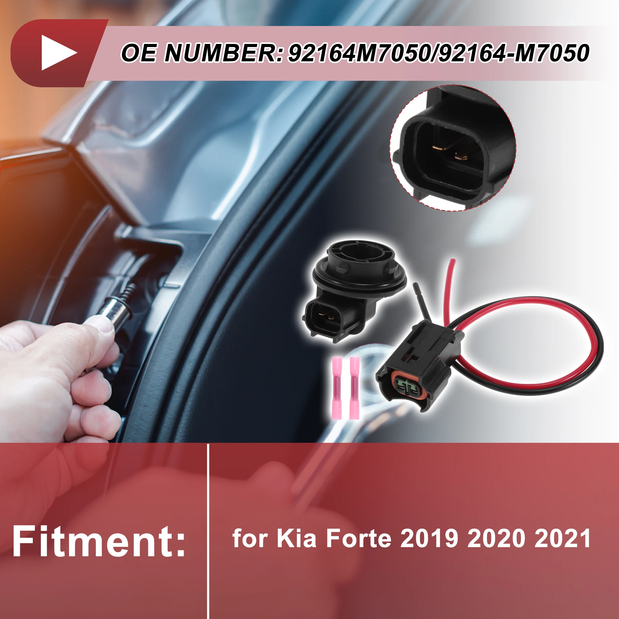 

UXCELL DRL Daytime Running Light Socket Wiring for Kia Forte 19-21 No.92164M7050