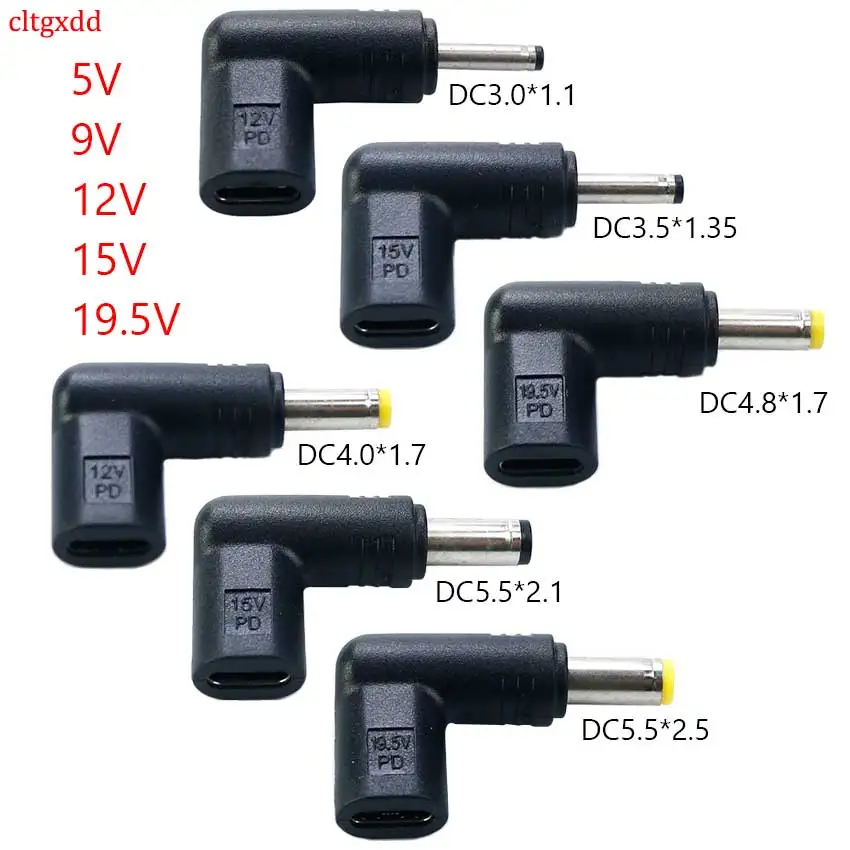 cltgxdd USB Type C PD to DC Power Connector 5V 9V 12V 15V 19.5V USB C To DC Jack Plug Charging Adapter Converter for Tablet