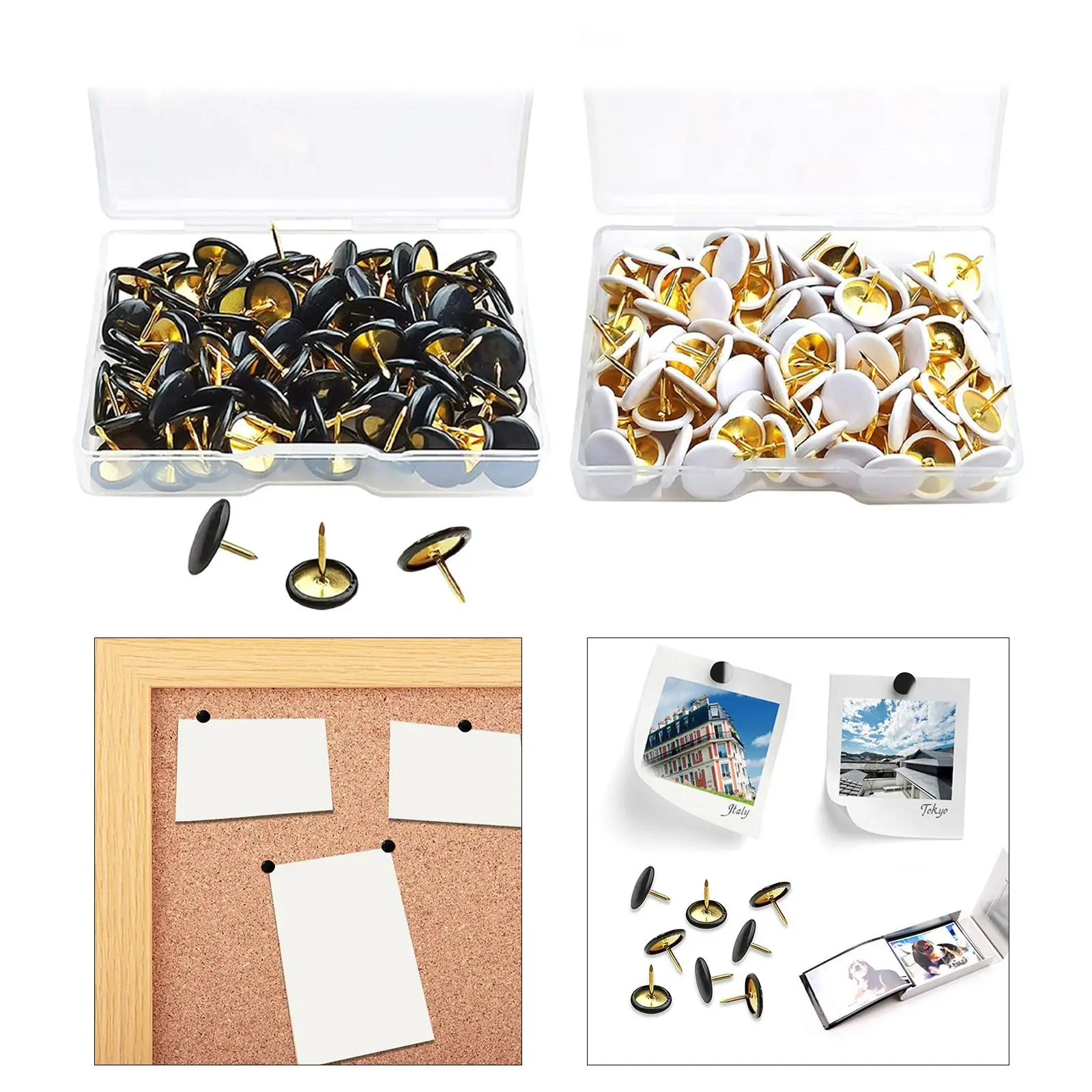 Imagem -03 - Cabeça Chata Decorativa Push Pins para Casa Bulletin Board Tacks Thumb 200 Pcs