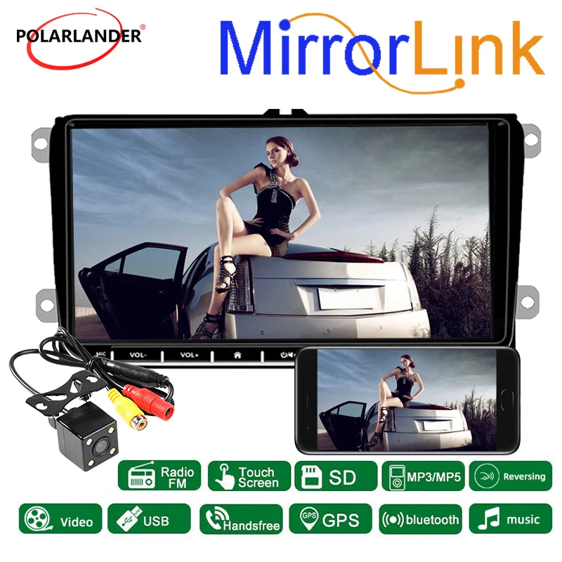 

Radio Mirrorlink GPS 9''2Din Android Airplay for VW/Seat Carplay Android Auto Wifi For Skoda Passat B6 Polo Golf 4 5 Touran Seat