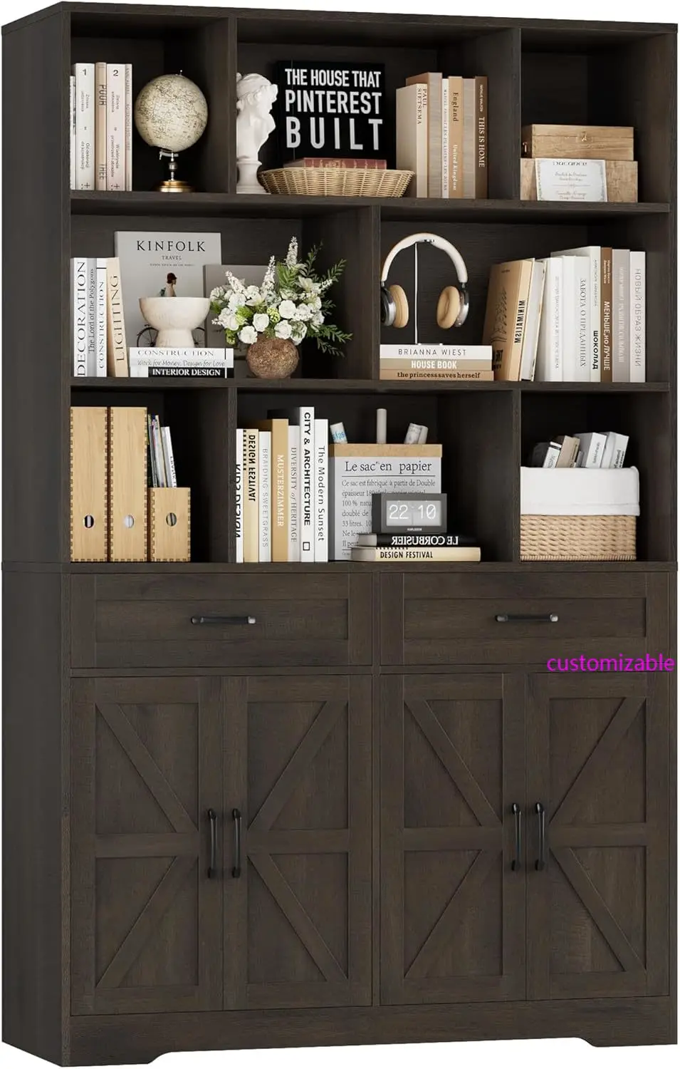 71" Tall Bookcase W…