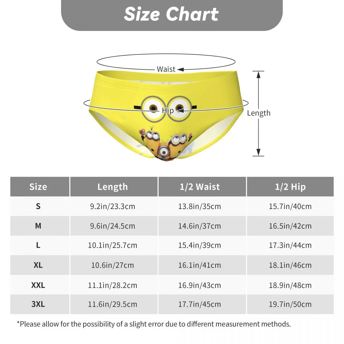 Custom Mens M-Minions Panties Underwear Male Soft Funny Cartoon Briefs Underpants