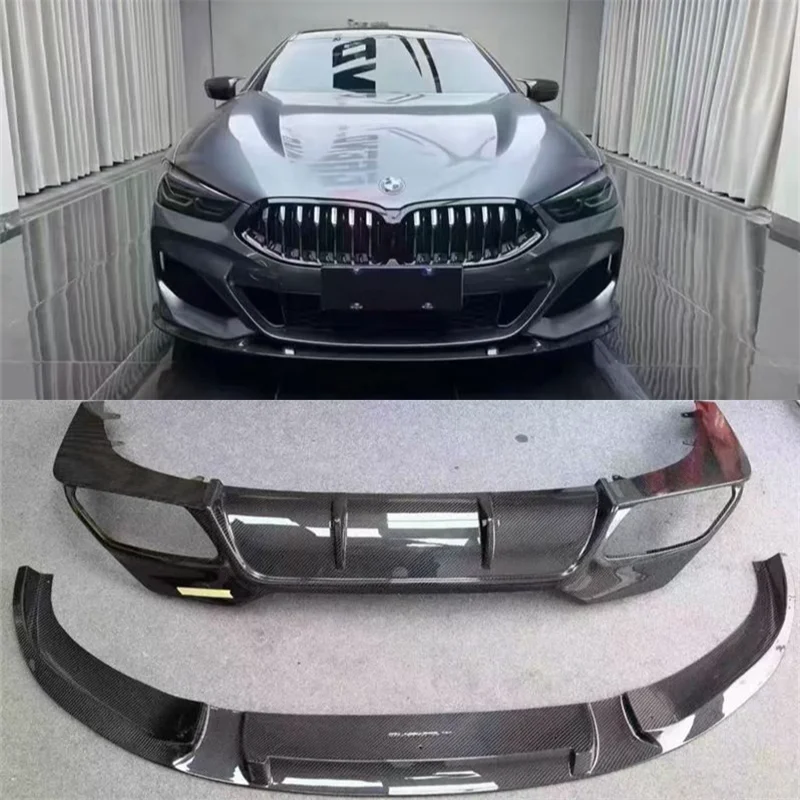 For BMW M8  G14 G15 G16 Real Carbon Fiber Front Lip Front Bumper Lower Lip Under Rear Diffuser Car Accessories Body Kit