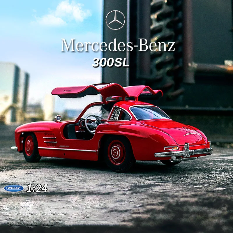 

Welly 1:24 Mercedes Benz 300SL Alloy Sports Car Model Diecast Metal Toy Classic Car Model Simulation Collection Children Gifts