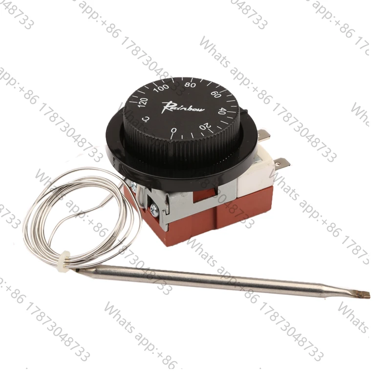 0-120°C Korea Rainbow Capillary Adjustable Thermostat - 3 pin Tempering Switch 3-feet Temperature Controller for Frier TS-120SR