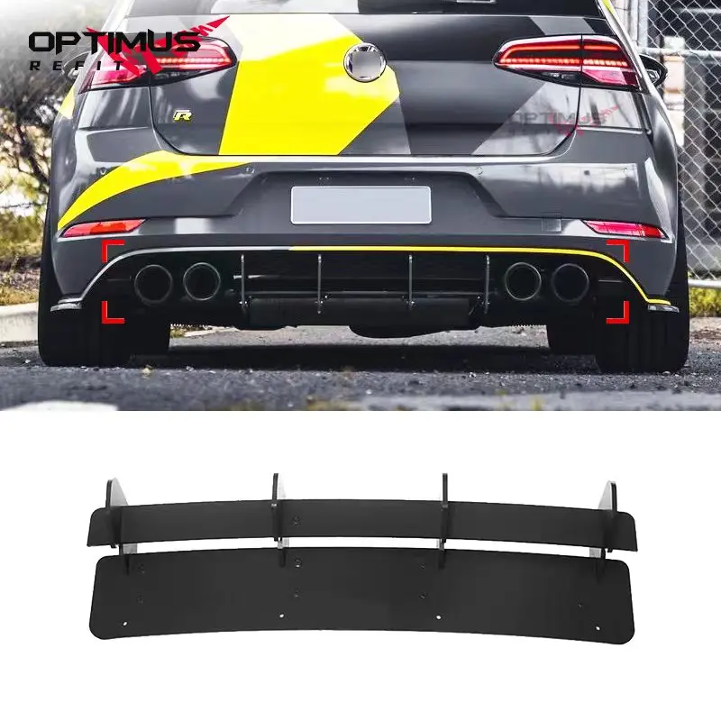 

Car Rear Bumper Diffuser Spoiler Lip Rear Bumper Protector For VW Golf Mk 7.5R 7.5R 2017 2018 2019 2020 Body Kits Tuning Black