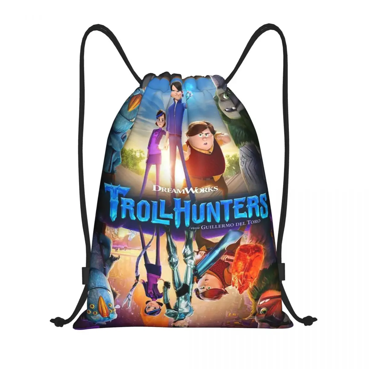 

Рюкзаки Cartoon TrollHunters, модные сумки на шнурке, сумки для обуви, сумки для книг для мужчин, женщин, студентов