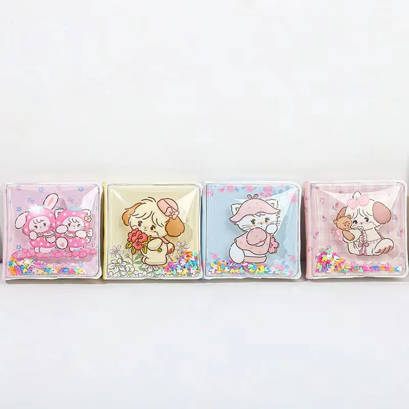 Kawaii Mikko Colorful Square Flowing Sand Book Anime Air Stress Relief Book Anime Diary Book Rabbit Bear Girl Gift Stationery