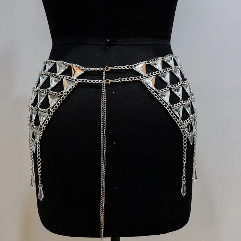 Elegant Styles Stylish Rhinestones Body Chain And Skirt Combo For Beach and Festival Wear Daily Use Casual Wear