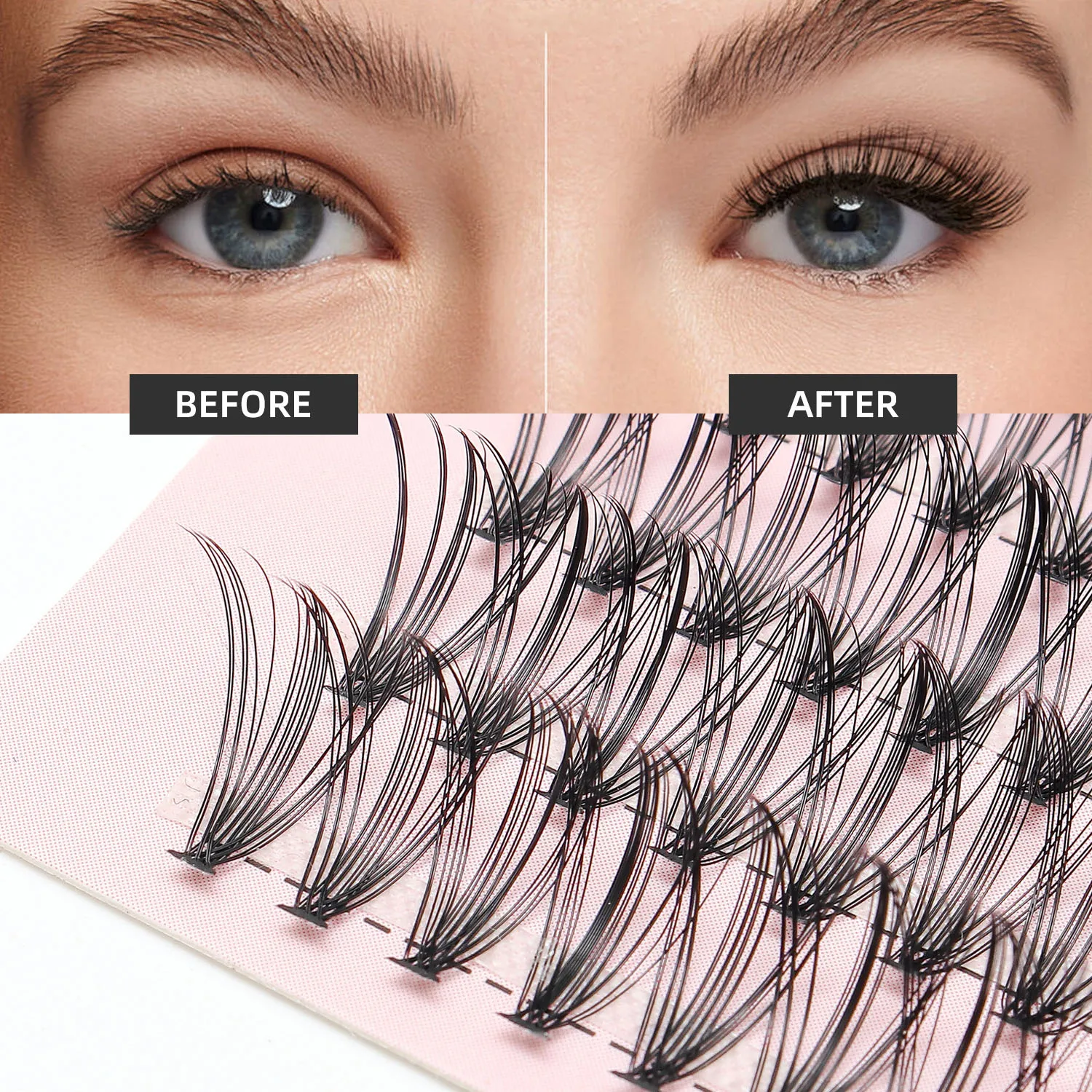 100Pcs Professional Makeup Individual C/D/DD Cluster EyeLashes Grafting False Eyelashes eyelash extension individual lash bunch